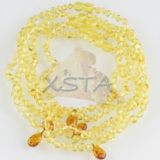 Teething necklace polished yellow color with pendant